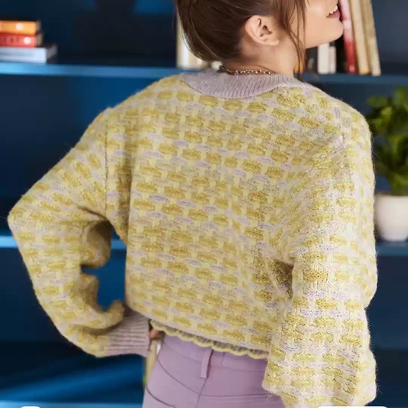 Mango Multi Color Knit Cardigan Size XS Women’s Woven Tweed Pockets Eclectic - Picture 3 of 8